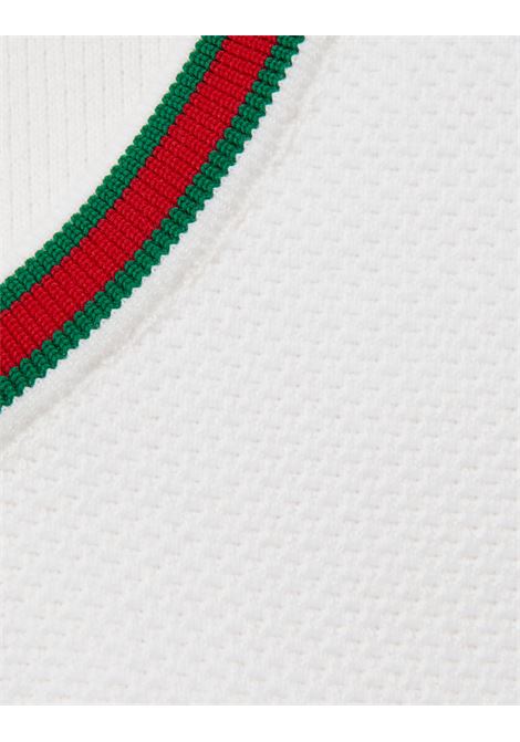 Maglione Ricamato In Cotone Bianco GUCCI KIDS | 807873-XKEIS9060